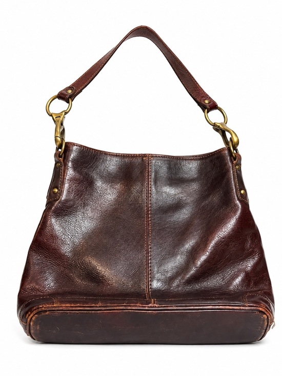 Accessories - Classic Brown Leather Hobo Bag - Women's Shoulder Purse